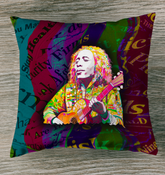 Detailed view of artistic bohemian-style floral pattern on the Bohemian Blossoms Flower Indoor Pillow.